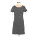 Old Navy Casual Dress - Mini Scoop Neck Short sleeves: Black Stripes Dresses - Women's Size Medium