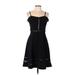 XOXO Casual Dress - A-Line Sweetheart Sleeveless: Black Solid Dresses - Women's Size 11