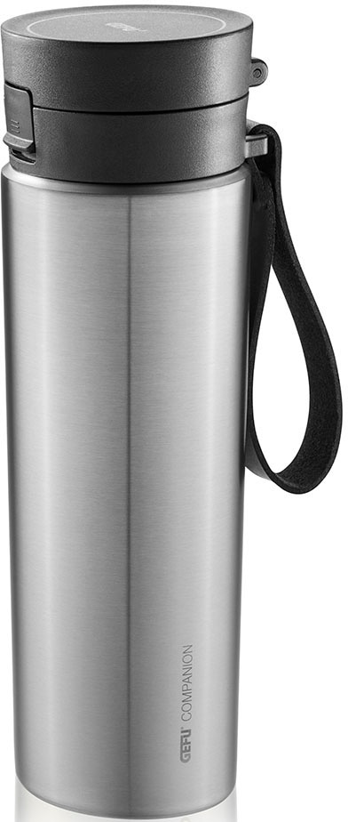 Thermoflasche GEFU "COMPANION", silber (schwarz, silber), 500ml, Edelstahl, Kunststoff, Trinkflaschen, Doppelwandig vakuumisoliert: hält 6 Std. warm, 10 Std. kalt, 0,5 L Image