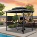 Domi Louvered 8 Ft. W x 6 Ft. D Aluminum Grill Gazebo Aluminum/Hardtop/Metal in Gray | 99 H x 97.24 W x 71.65 D in | Wayfair LGMF1608-G-W