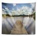 East Urban Home Seascape Pier into Sea Bavaria Panorama Tapestry Polyester in Gray | 50 H x 60 W in | Wayfair 0934DE0FA7634D0691E4340ED33C3057