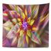 East Urban Home Floral Large Multi Color Alien Fractal Flower Tapestry Polyester in Brown/Pink/Red | 50 H x 60 W in | Wayfair