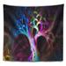 East Urban Home Abstract Magical Multi Color Psychedelic Tree Tapestry Polyester in Black | 68 H x 80 W in | Wayfair