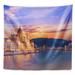 East Urban Home Cityscape Parliament & Bridge over Danube Tapestry Polyester in Blue/Gray/Indigo | 50 H x 60 W in | Wayfair