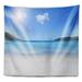 East Urban Home Seashore Calm Beach of Azure Indian Ocean Tapestry Polyester in Blue | 68 H x 80 W in | Wayfair 4CE5551707754E7E844DDF2806BD1C87