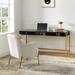 Etta Avenue™ 2 Piece Rectangular Writing Desk Office Set w/ Chair Wood/Metal in Brown | 30.5 H x 62 W x 26.3 D in | Wayfair