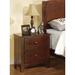 Red Barrel Studio® Elysabeth 2 - Drawer Nightstand in Dark Cherry Wood in Brown/Green/Red | 24 H x 22 W x 16 D in | Wayfair