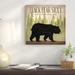 Loon Peak® Take A Hike Bear Black Bear Stout By Ryan Fowler, Framed Wall Art Canvas, Glass in Black/Green | 24" H x 24" W x 1.5" D | Wayfair