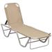 Arlmont & Co. Patio Lounge Chair Outdoor Sunbed Sunlounger Aluminum & PVC-coated polyester Metal in Brown | 11.8 H x 23.2 W x 74.8 D in | Wayfair