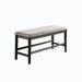 Red Barrel Studio® Faux Leather Bench Faux Leather/Wood/Leather in Brown/Gray | 24.13 H x 54.13 W x 17.13 D in | Wayfair