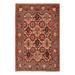 Brown/White 84 x 54 x 0.25 in Area Rug - Isabelline Oriental Handmade Hand-Knotted Rectangle 4'6" x 7' Area Rug in Blue/Rust/Beige | Wayfair