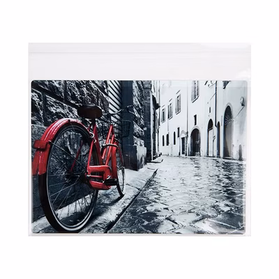 Wide Self Adhesive Clear Presentation Bag For Horizonal Art Bag Size: 7 1/4" x 5 1/8" 100 Bags Crystal Clear Bags
