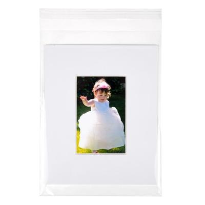 Resealable Flap Clear Plastic Bags Great For A4 Matted Photos Bag Size: 8 11/16" x 11 15/16" 100 Bags Crystal Clear Bags