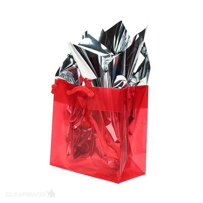 Red Glossy Clear Colored Gift Bags 6 5/16