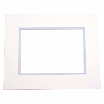 Double Mats, Ivory/Light Blue 8