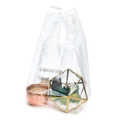 Standard Size Clear Poly Handle Shopping Bags Perfect for Boutiques Bag Size: 10