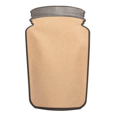 Cookie Packaging Kraft Mason Jar Shaped Pouches 5 1/8