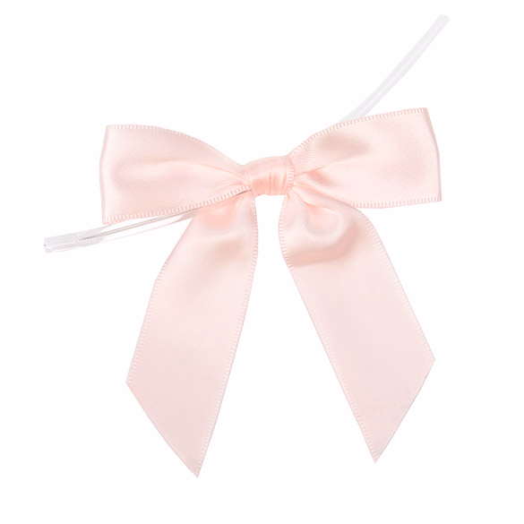 Light Pink Pre-tied Bow 3 1/2" 25 pack
