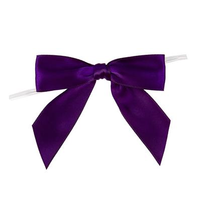 Plum Pre-tied Bow 3 1/2" 25 pack