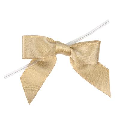 Pre-tied Metallic Gold Bows 25 Pack 3 1/2" x 1"