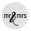 Round Mr. & Mrs. Stickers 25 Per Sheet 1 1/2" Diameter
