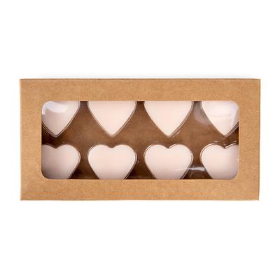 Kraft Artisan Candy Box Set, Heart Insert 2 3/4" x 13/16" x 5 7/16" 25 pack