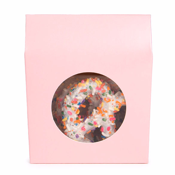 Pink Shaped Favor Box with Circle Window 4 1/8? x 1 3/4? x 5 1/4? 25 Pack |FS347