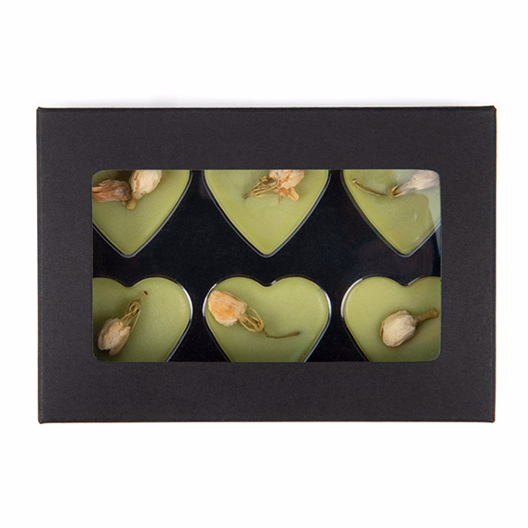 Black Kraft Artisan Candy Box Set, Heart Insert 2 3/4" x 13/16" x 4 1/16" 25 pack