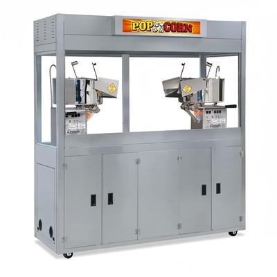 Gold Medal Cornado Popcorn Machine - 2 x 48 oz Kettles, 72" Cabinet, 120/208v, 2241-00-111
