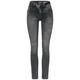 Street One Graue Slim Fit Jeans Damen authentic dark grey wash, Gr. 32-34, Baumwolle, Weiblich Denim Hosen