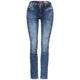 Street One Mittelblaue Casual Fit Jeans Damen indigo random wash, Gr. 31-30, Baumwolle, Weiblich Denim Hosen