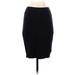 Eileen Fisher Silk Pencil Skirt Mid-Length: Black Solid Bottoms - Women's Size X-Small