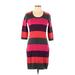 Calvin Klein Casual Dress - Sheath Scoop Neck 3/4 sleeves: Pink Color Block Dresses - Women's Size Medium