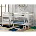 Twin Size L-Shaped Bunk Bed, Quad Bunk Bed with Guardrail & 2 Ladder, Wooden Corner Bedframe, Convertible into 2 L-Shaped Beds