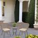 3 Pieces Outdoor Sets with 2 Wicker Chairs and Coffee Table