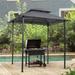 All-Season 8x5 ft BBQ Gazebo with Double-Tier Canopy, Steel Frame