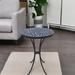 Outdoor Mosaic Side Table with Round Concrete Tile Top