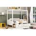 Twin Size Wooden Canopy Daybed Sofa Bed, with 3 In 1 Storage Drawers, Support with Wooden Boards