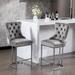 26" Counter Height Bar Stools Set of 2, Modern Velvet Barstools with Button Back&Rivet Trim Upholstered