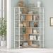 7 Tier Corner Bookshelf Home Office Living Room L-Shaped Bookshelf with Metal Frame, Large Open Shelf Bookcase Storage Rack