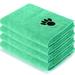 Chumia 4 Pack Pet Grooming Towel Absorbent Dog Towels for Drying Dogs Soft Microfiber Dog Drying Towel Quick Drying Large Dog Bath Towel for Dogs Cats and Other Pets (Green 16 x 31 Inch)