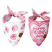 Crowned Beauty Valentines Day Dog Bandanas Large 2 Pack Pink Strawberries Adjustable Triangle Holiday Plaid Reversible Scarves for Medium Large Extra Large Dogs Pets DB13