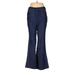 Nine West Casual Pants - Mid/Reg Rise Flared Leg Boyfriend: Blue Bottoms - Women's Size 8