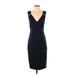 Pure Navy Casual Dress - Sheath V-Neck Sleeveless: Black Print Dresses - Women's Size 4