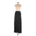 Bobeau Casual Dress - A-Line: Black Stripes Dresses - Women's Size Medium