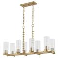 651-8-80-Quorum Lighting-Juniper - 8 Light Linear Chandelier-22.5 Inches Tall and 13.5 Inches Wide-Aged Brass Finish
