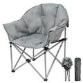 MOPHOTO Gray Oversized Camping Chair with Carry Bag Patio Lounge Chairs Portable Folding Camp Chairs Moon Saucer Chair Folding Chair Sports Chair Outdoor Chair Lawn Chair