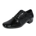 Quealent Adult Men Shoes Dress Shoe Laces Men Leather Men S Modern Dance Shoes Low Heel Square Toe Dance Shoes Ballet Shoes for Men Leather Black 10.5
