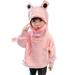 Toddler Cartoon Pocket Girls Hoodies 3D Kids Hoodies Pullover Hooded Baby Boys Hoodies Sweatshirt Mouth With Large Zipper Girls Hoodies Tops Pink 2 Years-3 Years