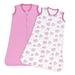 Gllquen Baby Sleep Sack Premium Organic Cotton Wearable Blanket for Newborn Girls Sleep Bag with 2-Way Zipper Super Soft Lightweight Sleeveless Pink and Heart